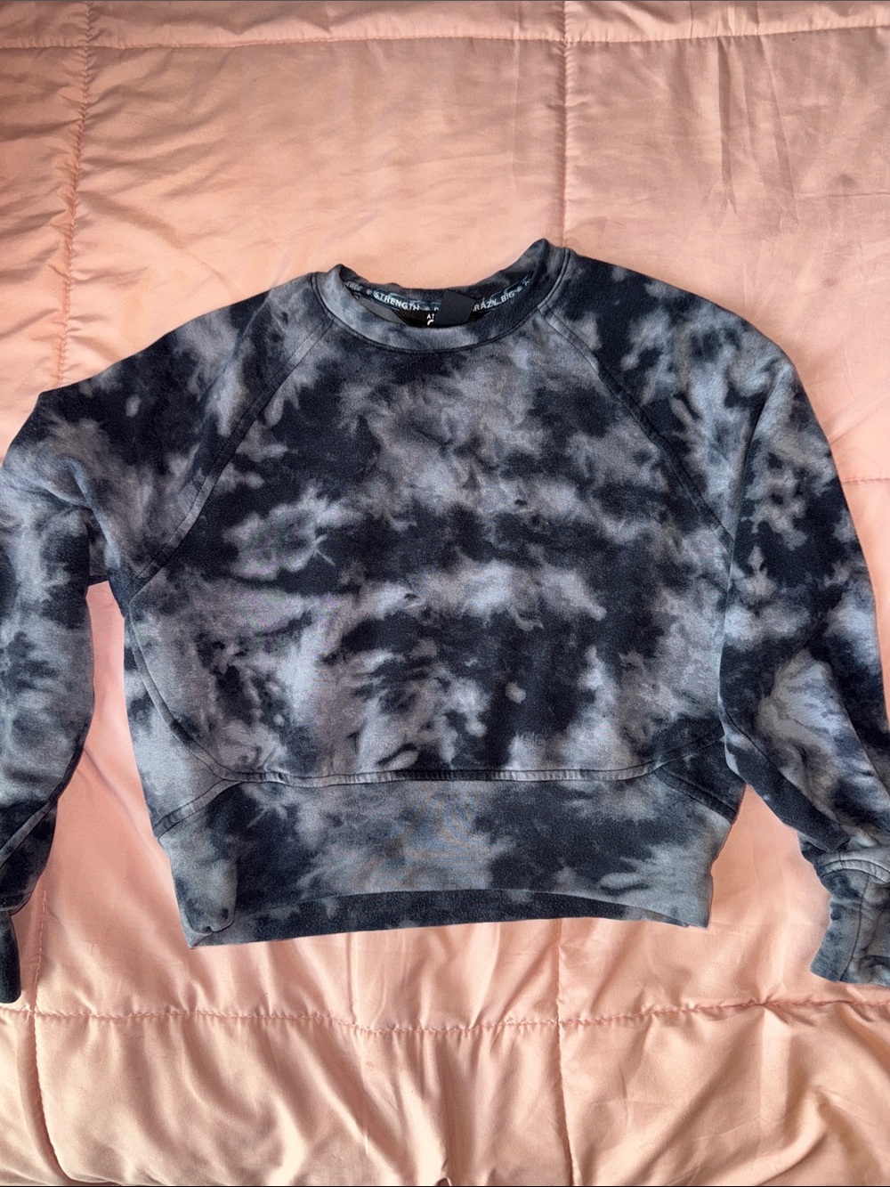 Athleta Girl Tie-Dye Crewneck Sweatshirt - Black/Grey